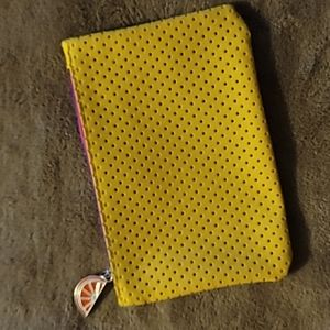 Ipsy Makeup Bag Yellow Orange Charm Mesh